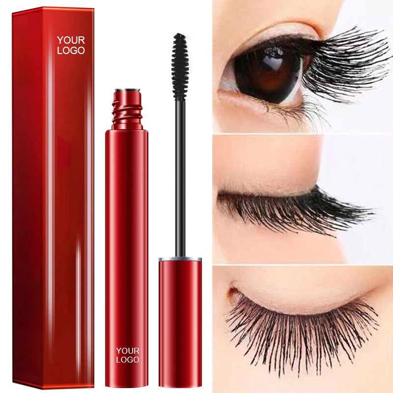 Wholesale Custom Private Label 4D Silk Fiber  Makeup Volumizing Lash Longer Curls Waterproof Liquid Gel Mascara Eyelash Growth