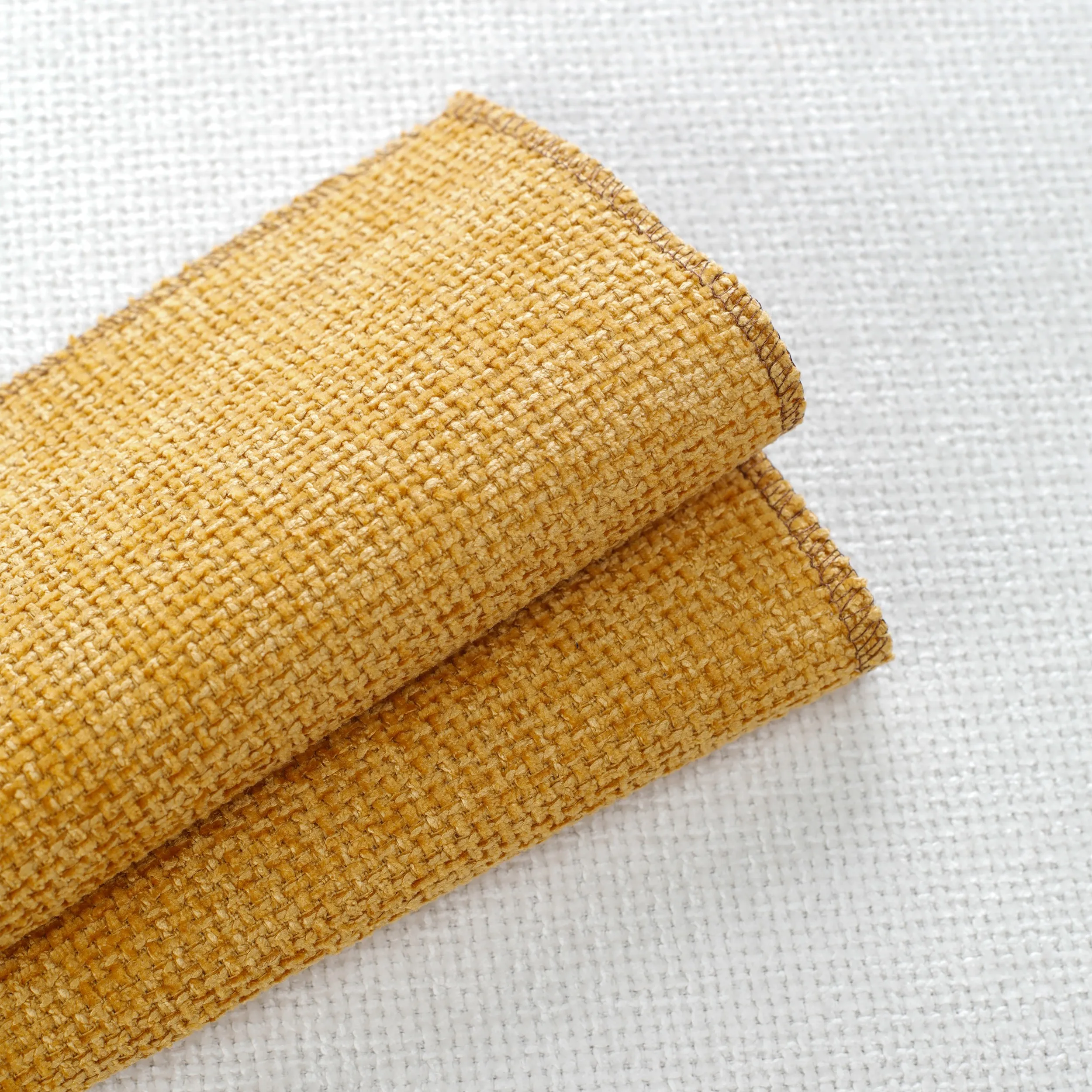 High quality sofa fabric nature pattern cross style 100% polyester upholstery chenille fabric