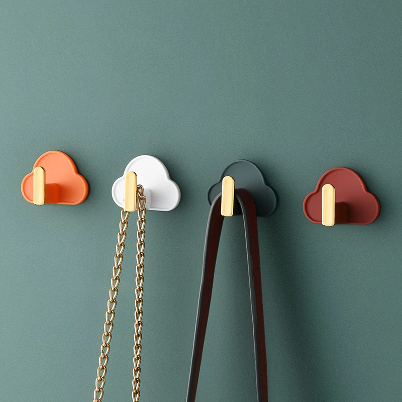 Cloud L-shaped Hook Wall Free Punching Seamless Sticky Hook Kitchen Bathroom Bathroom Bag Key Creative Hook