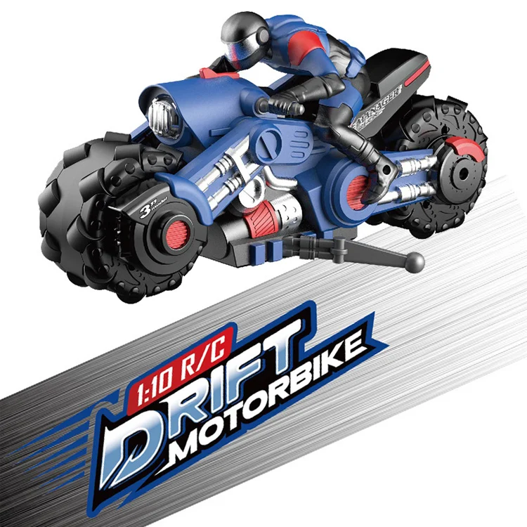 2.4G 1/10 Scale Electric Remote Control Stunt Car Led Lights 360 Rotation Drift Rc Motorcycles For Kid