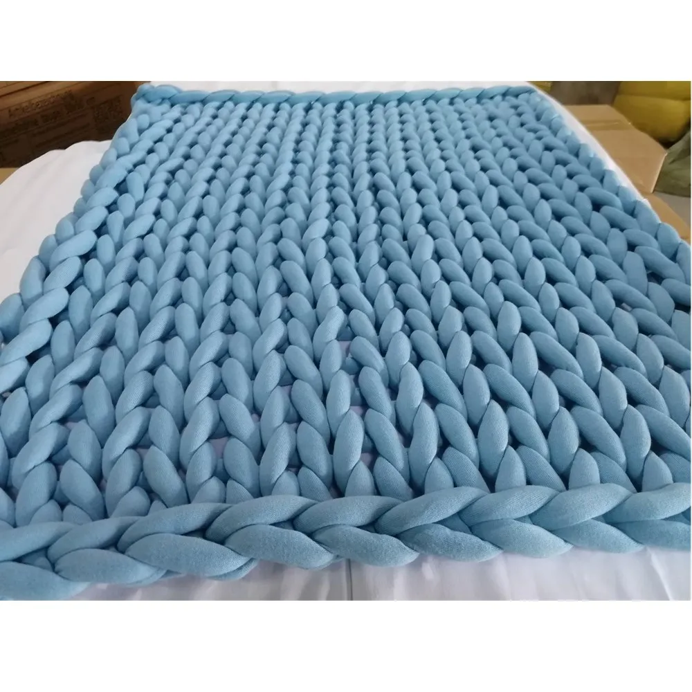 12 colors stock 100% COTTON SEAMLESS D3-4cm machine washable hollow fiber filled tube braid hand knit yarn thick heavy blanket