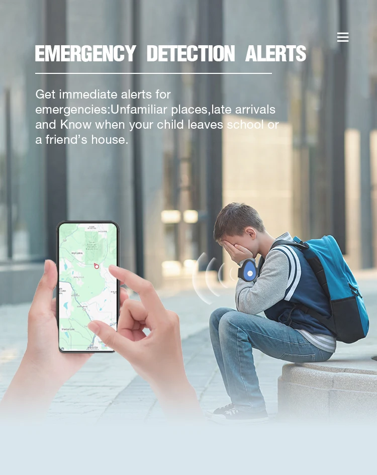 Waterproof GPS Tracker Keychain for Kids Personal Locator GSM SOS Alarm Bracelet with Android App Track View