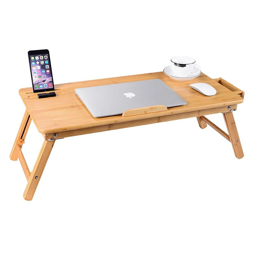 100% твердый бамбуковый кровать складная бамбуковый ноутбук стол лоток на колени для ноутбука, компьютерный стол