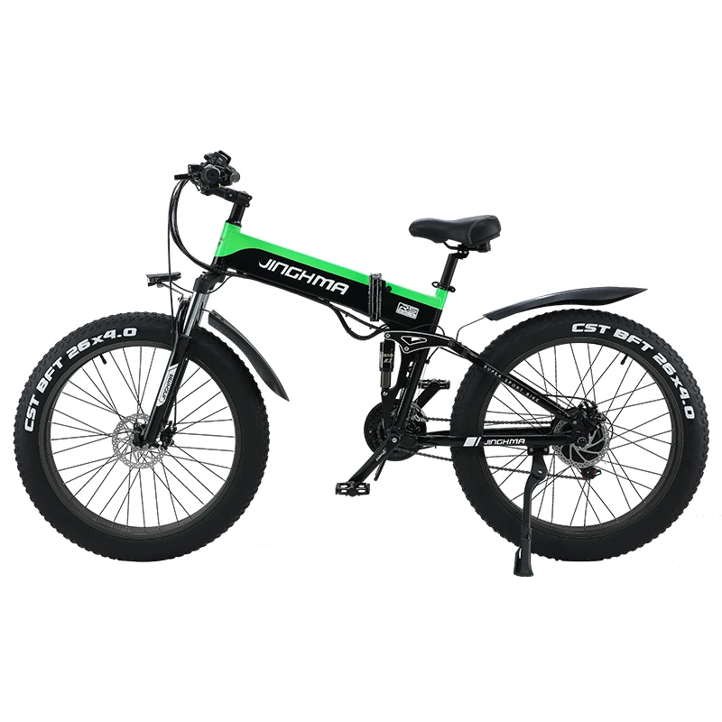 26 inch 48V 500W Disc Brake Fat Tire dual suspension Beach rickshaw Electric Mountain Bike with Lithium Battery