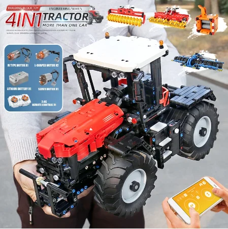 New Year gifts 17020 Engineering App garden buildings Tractor 4in1 Assembly Model metal   building materials terminal blocks Toy