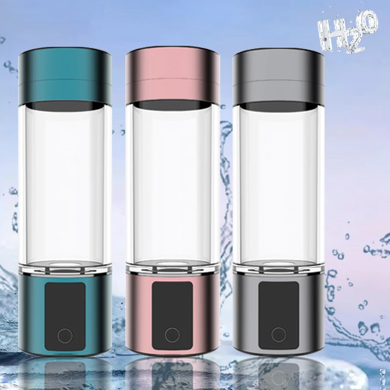 New High Concentration 6000ppb Hydrogen Water Bottle Generator USB Rechargeable Smart LED Display Hydrogen Rich Water Bottle
