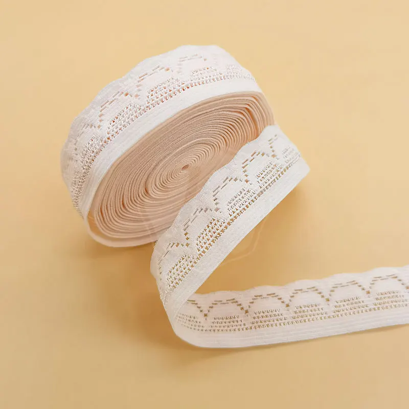 Lingerie Picot Elastic 14 mm Mesh Lace Trim For Underwear Woven Elastic Webbing For Garment Trim Guangdong Supplier