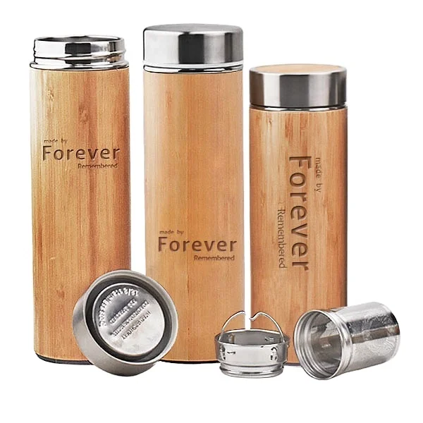 
Tea does not pour wengmu cup bamboo coffee vacuum bamboo thermos 