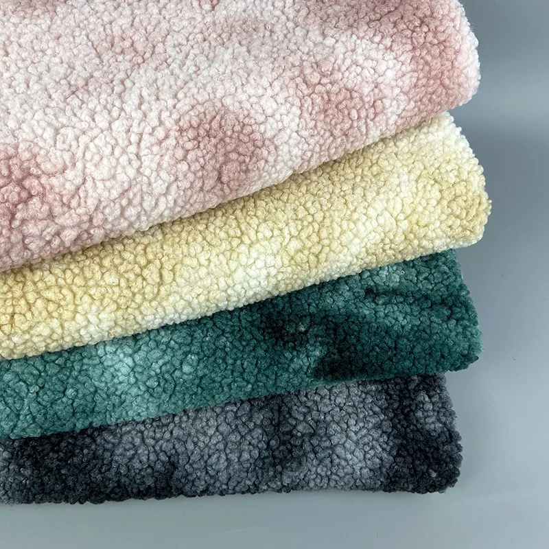 2022 new fabric Graded Teddy tie dyed plush fabric granular Plush autumn and winter fashion toy sofa fabric