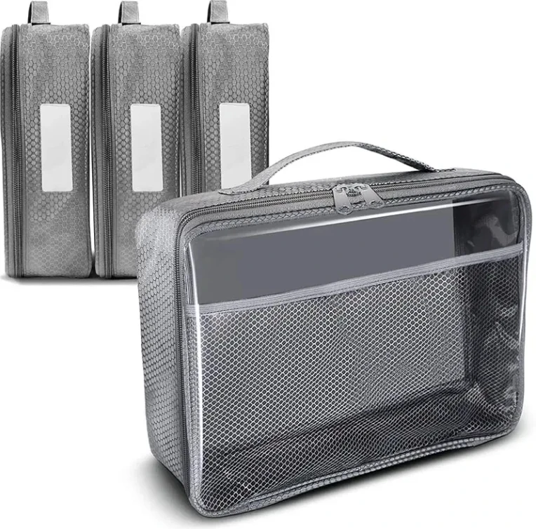 YOUK Handheld Portable PVC Zipper Mesh Organizer Bag Set Dispenser Special Purpose Portable Cases