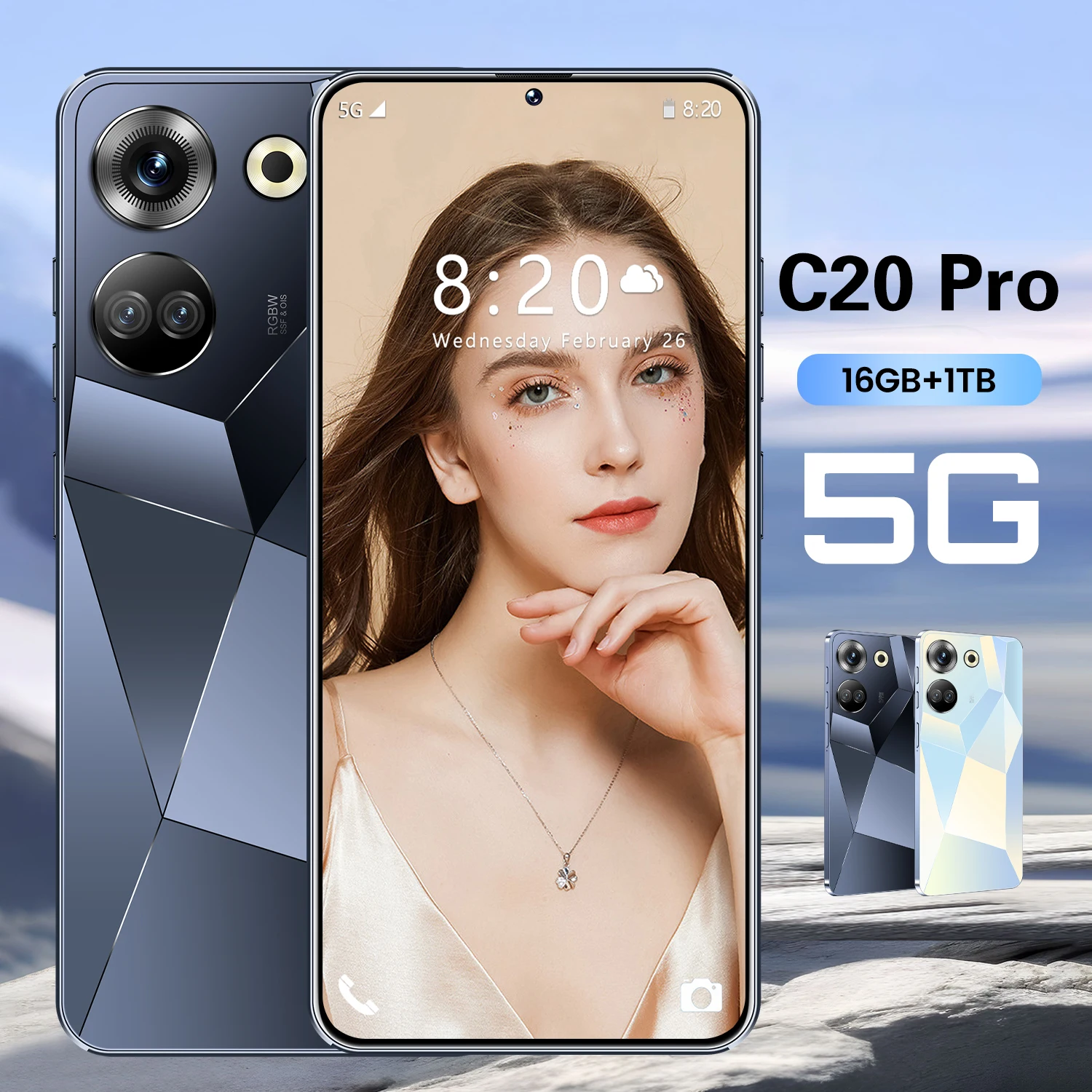 Новый смартфон C20 Pro 512G 7 3 дюймов Оригинальный 5G сотовый телефон Android Celular низкая цена