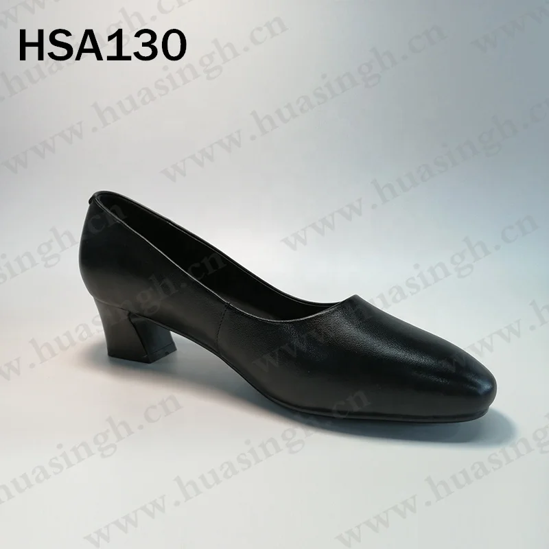 WCY,airport flight attendant comfortable work shoes full grain leather low heel female officer shoes HSA130