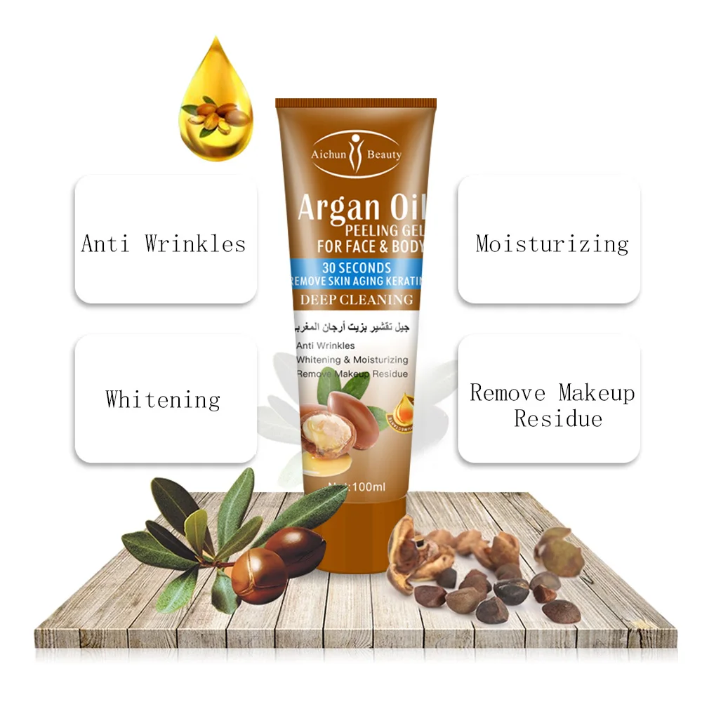 Glycerin OEM Pure Natural Extract Face Care Gel Exfoliating Argan Oil Peeling Gel For Skin Care
