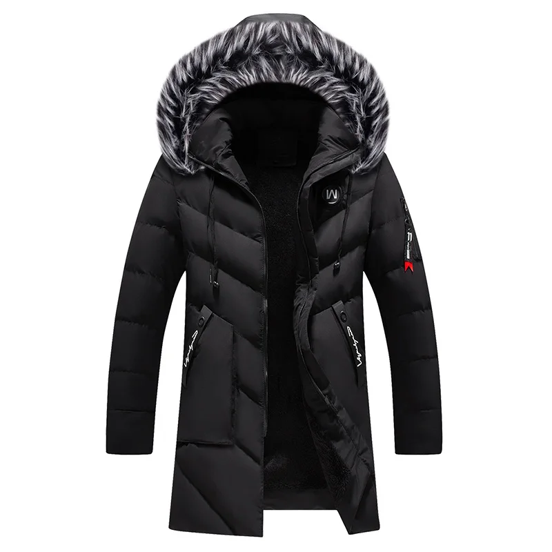 
Wholesale Winter Jackets Men Parka Coat Faux Fur Hooded Windbreaker Jacket Thicken Warm Cotton Padded Clothes Fashion Long Coats 