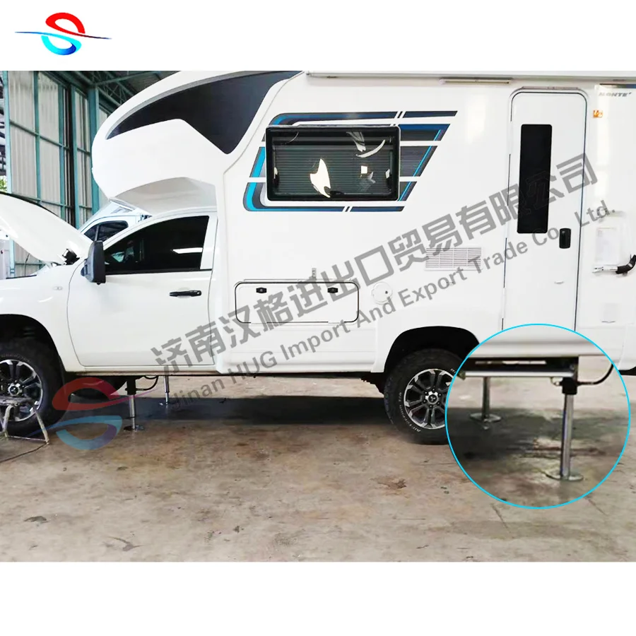 Double acting 12 volt hydraulic cylinder and power unit with auto level system for Motrohome caravan