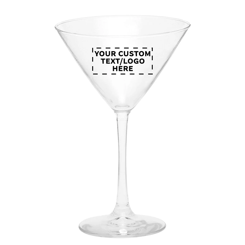 Wholesale Custom Printed Logo 140ml High Borosilicate Blank Clear Glass Martini Cocktail Glasses for Restaurant Bar Party Gift