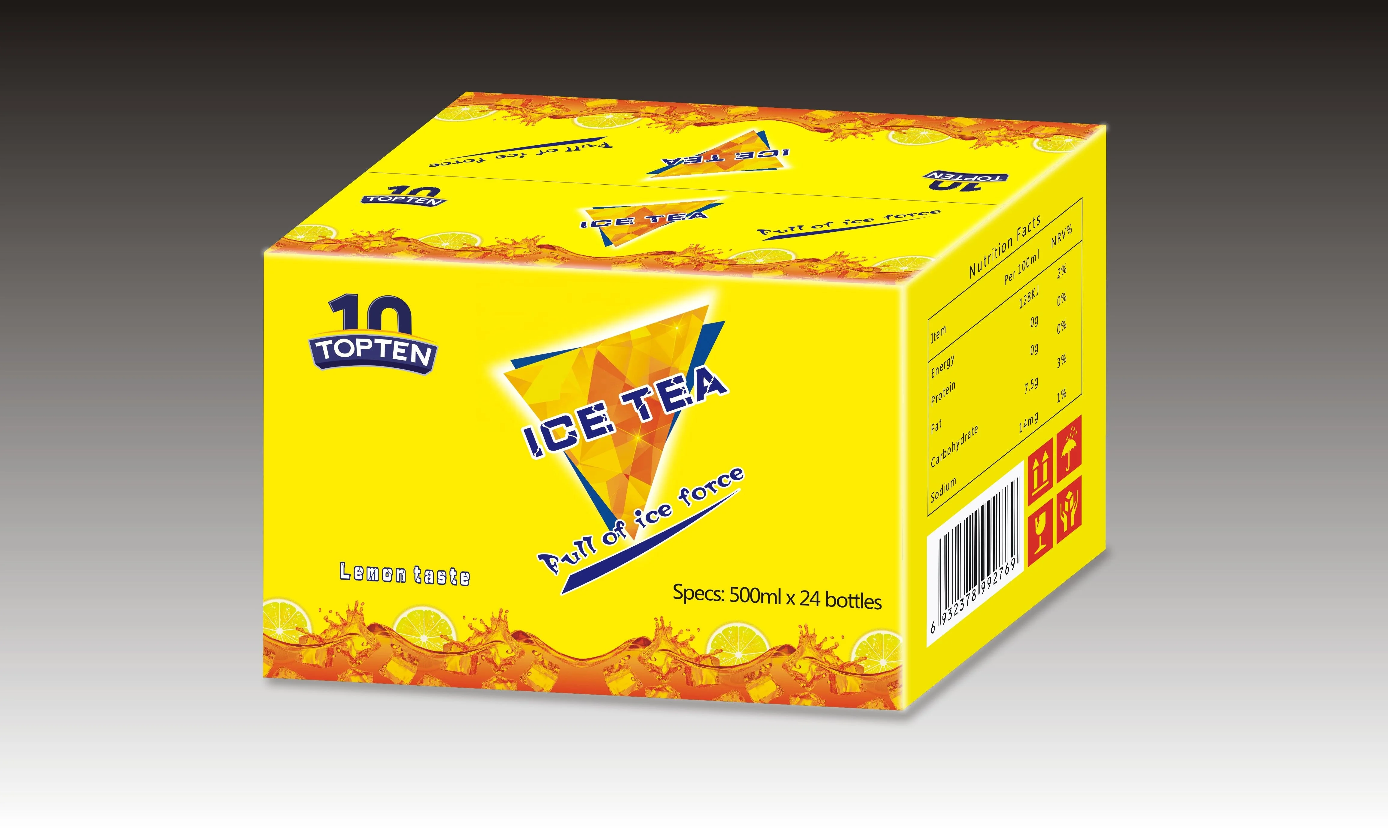 Drink Ice Tea Chinese Beverage Drink Oem/odm lemon tea Dark Yellow Ice Mixed Fruit Flavor Tea