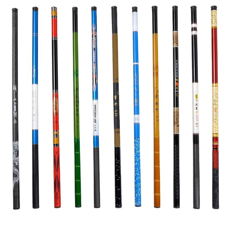 Wholesale Fishing Rods Carbon Stream Rods Super Hard Medium Long Knotted Hand Fiberglass Fishing Rods T1500