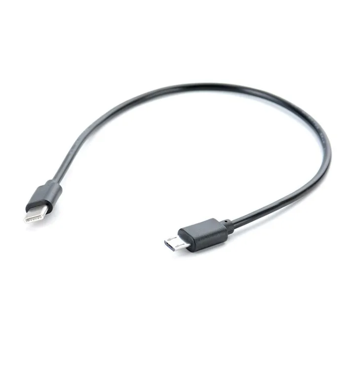 Wholesale Black 30cm Basics USB 3.1 Type C to Micro B 2.0 Short OTG Charger Cable For Mobile Phones