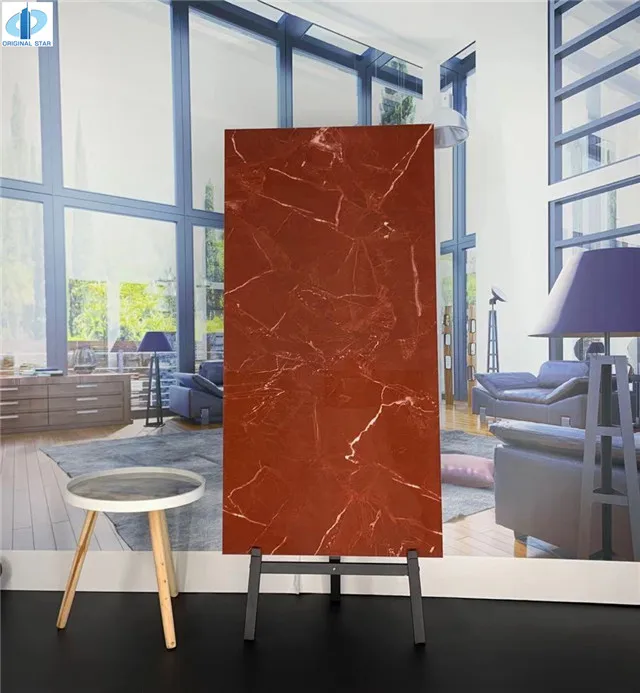 Red glazed polished porcelain floor tiles and wall tiles size 60x120 china tile