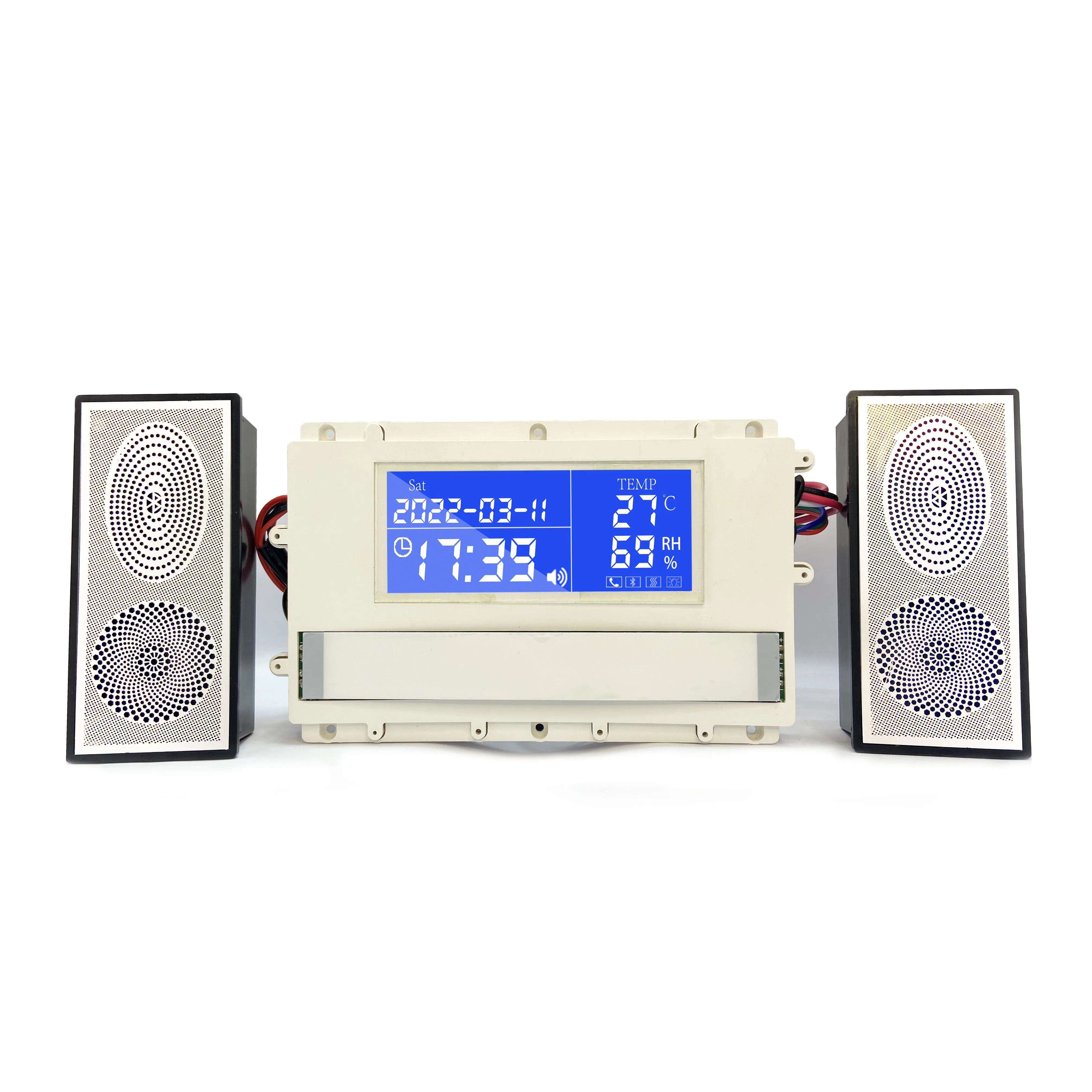 Six button bluetooth music function with antifog time temperature bathroom mirror touch switch 12V 24V low voltage output input