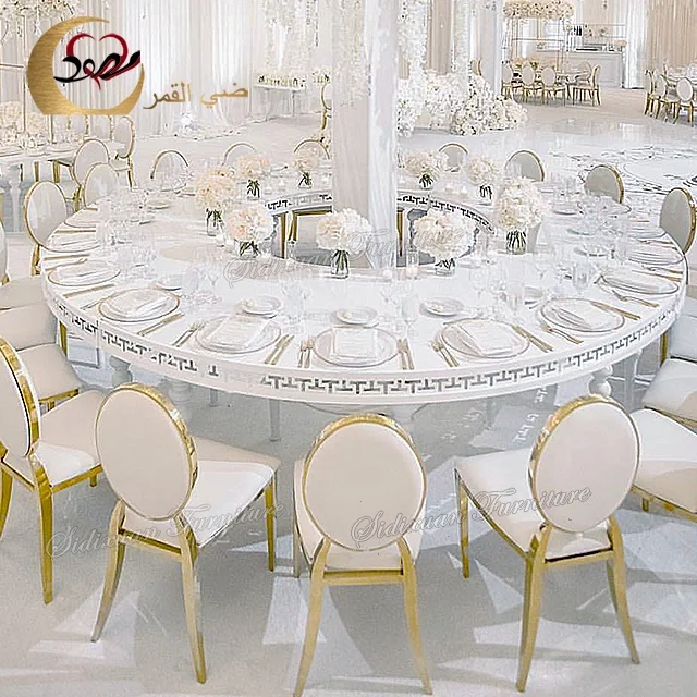 
Cheap golden stainless steel frame round back wedding banquet chairs 