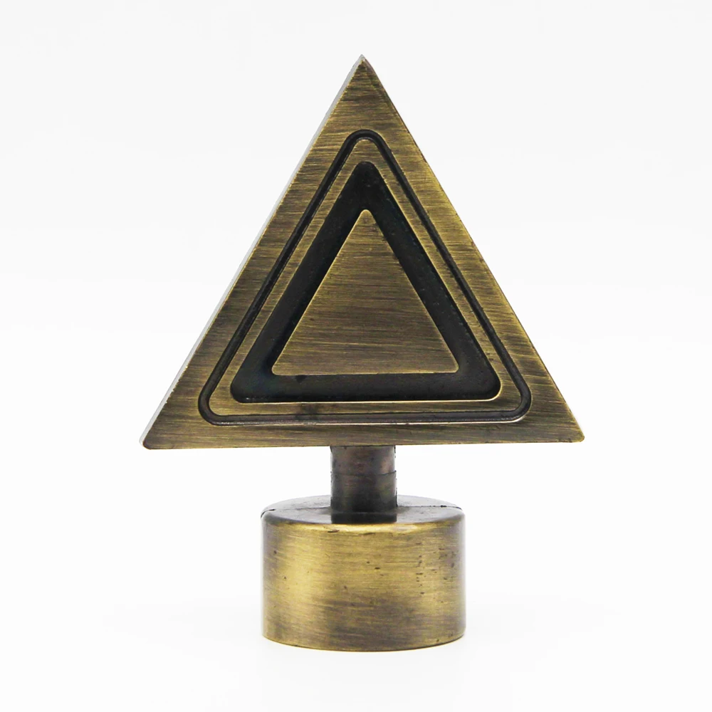 triangles shape  fancy aluminium alloy unique design  curtain rod  finial