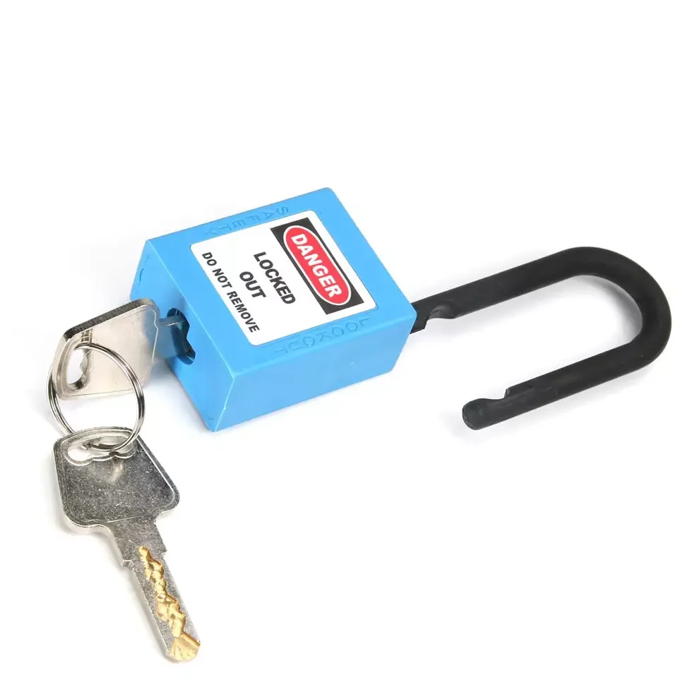 38mm Industrial High Security Plastic Cover Key Code Nylon Safety Lockout Padlock Double Lock