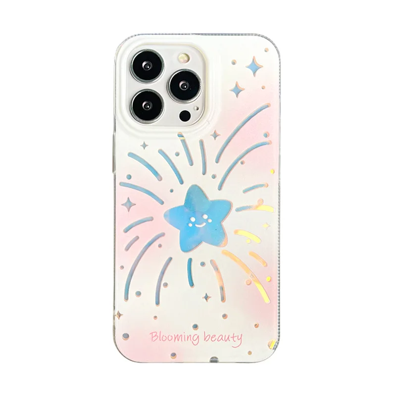 ins Little Fresh Dazzle phone case Laser anti-wear and anti-fall protection case