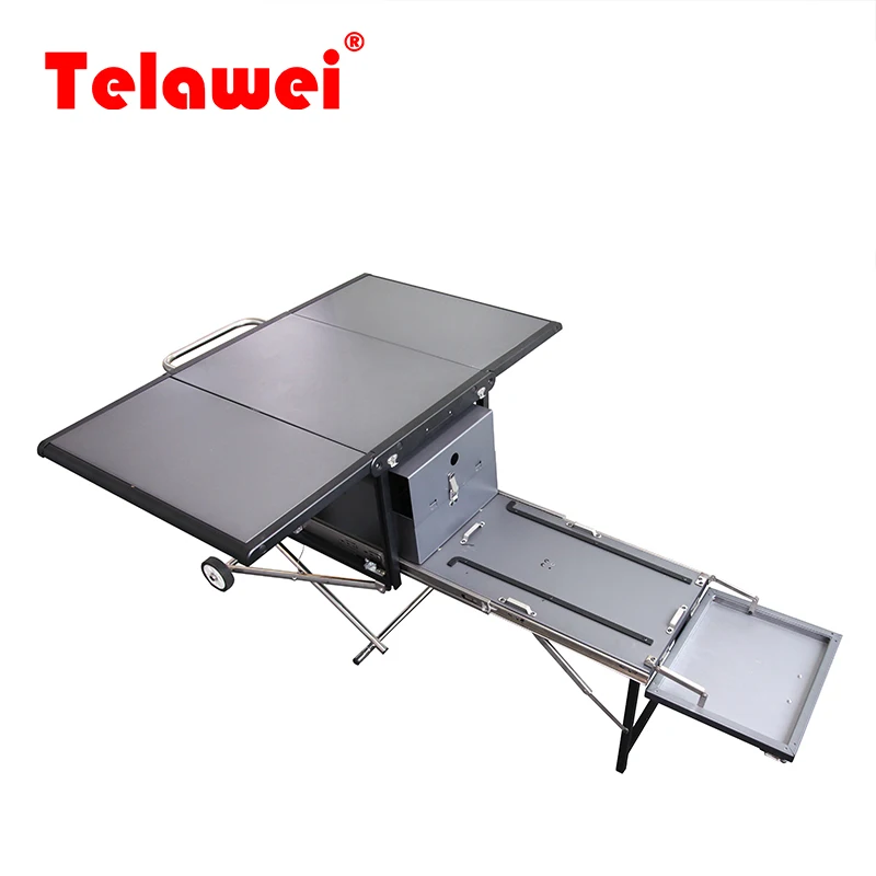 JFC-4055 Hot selling Telawei easy carry camping kitchen for outdoor BBQ with trolley case