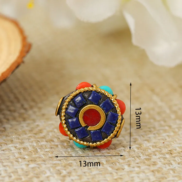 Hot Sale Handmade Round Brass Buddhist Tibetan Nepalese Bead for Jewelry Making