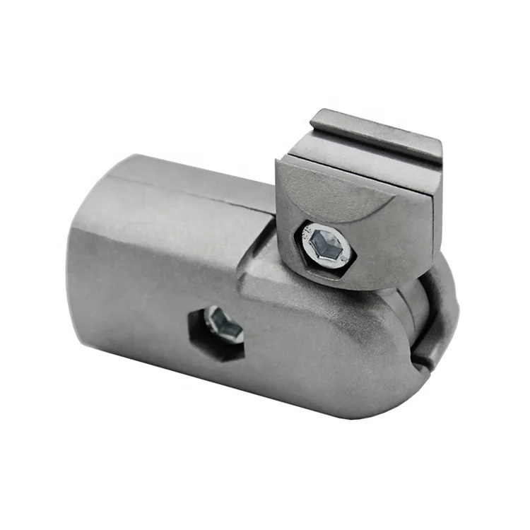 
Metal tube fittings round silver anodized 90 degree movable outer joint connector aluminium pipe joints 