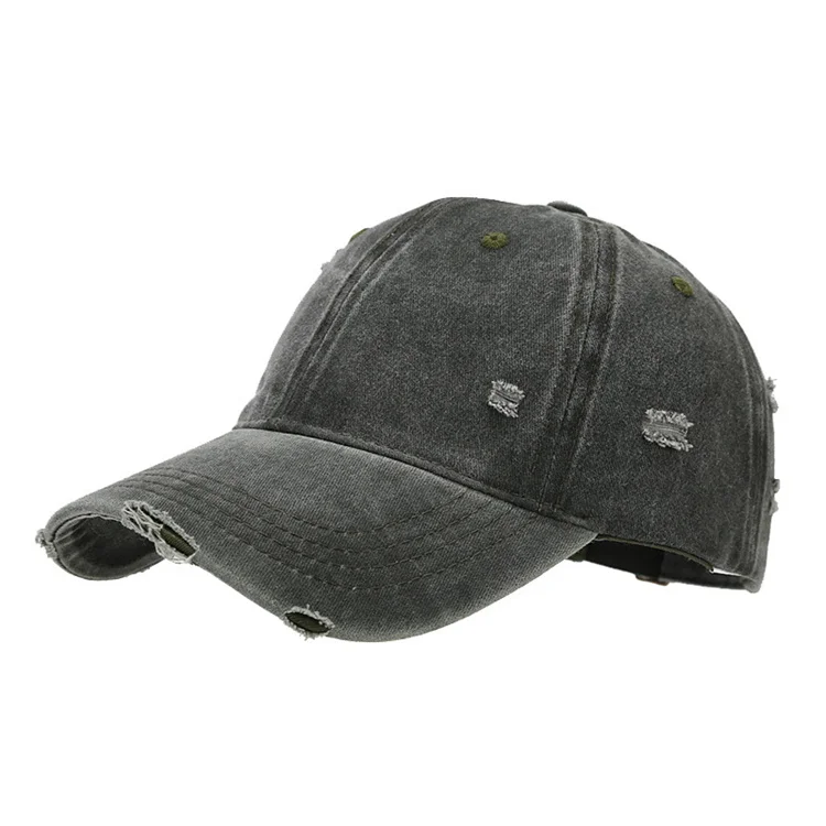 Wholesale Unisex Custom Embroidery Logo 6 Panel Stone Washed Cotton Baseball Cap Sporty Vintage Distressed Dad Hat for Men