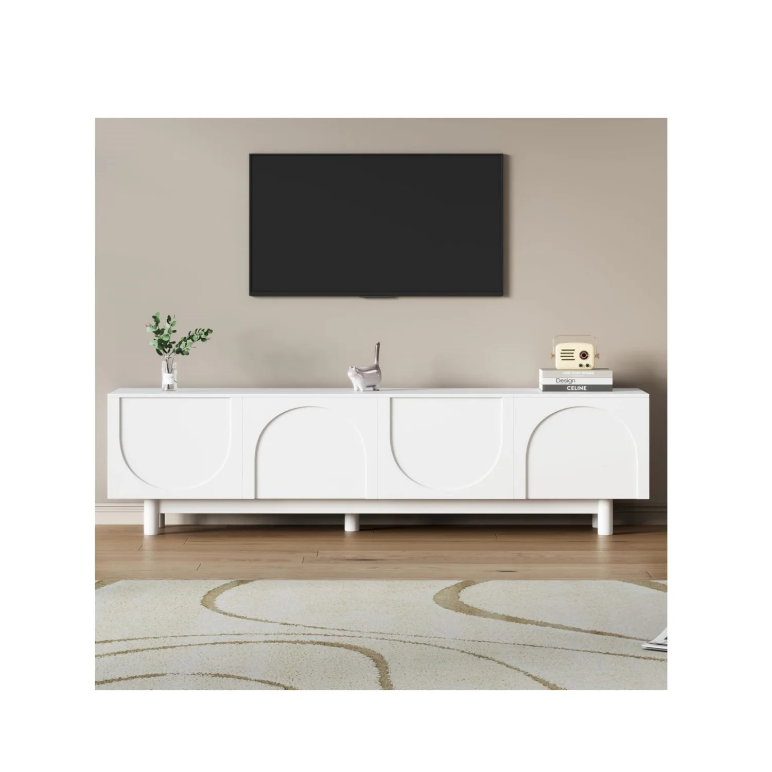 Nordic style TV cabinet, modern and simple storage cabinet, living room, small-sized storage rack, simple TV cabinet desk