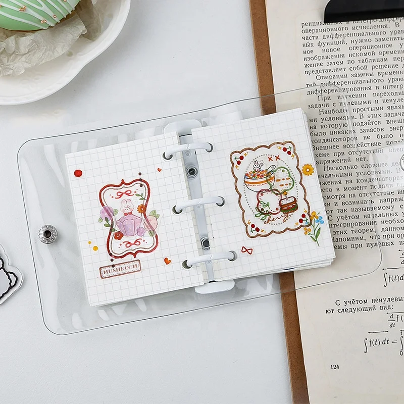 Transparent Pvc Loose-leaf Notebook 3-hole Mini Loose-leaf Coil Manual Ledger 3-hole Mini Binder