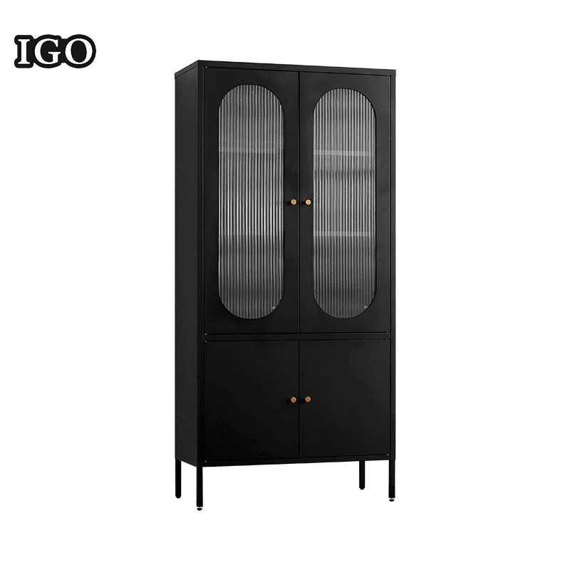 Upper Glass Down Metal Office Steel File Cabinet Metal Storage Cupboard Metal Office Cabinets
