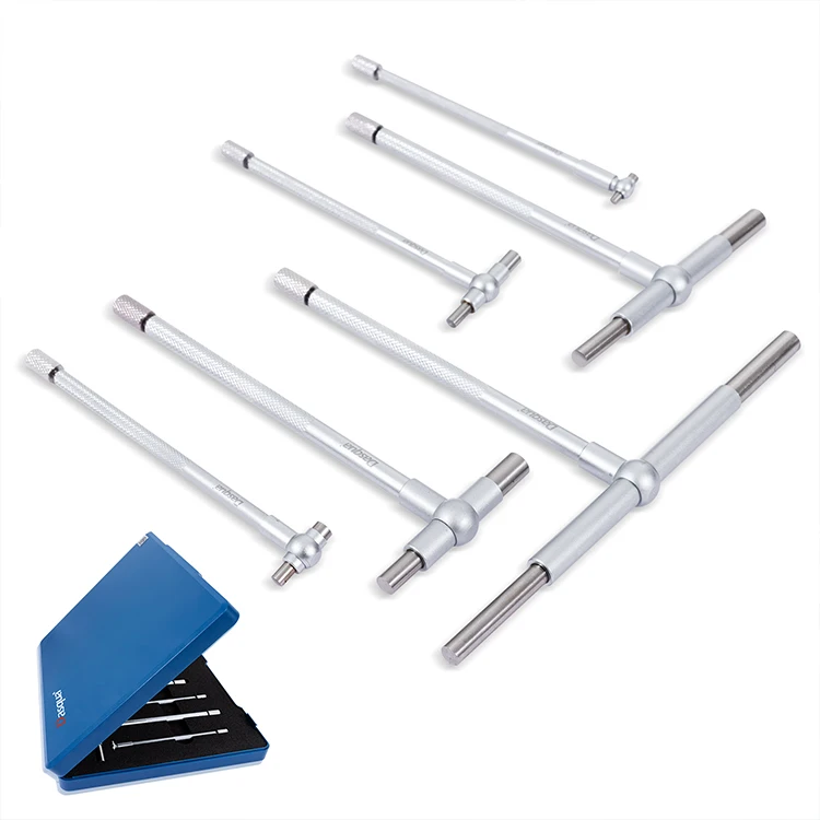 Dasqua 6 Pcs  8-150mm Micrometer Internal  Telescoping Gauge Set   5/16'-6' T Bore Hole Gauge T Gauge Set Measuring Tool
