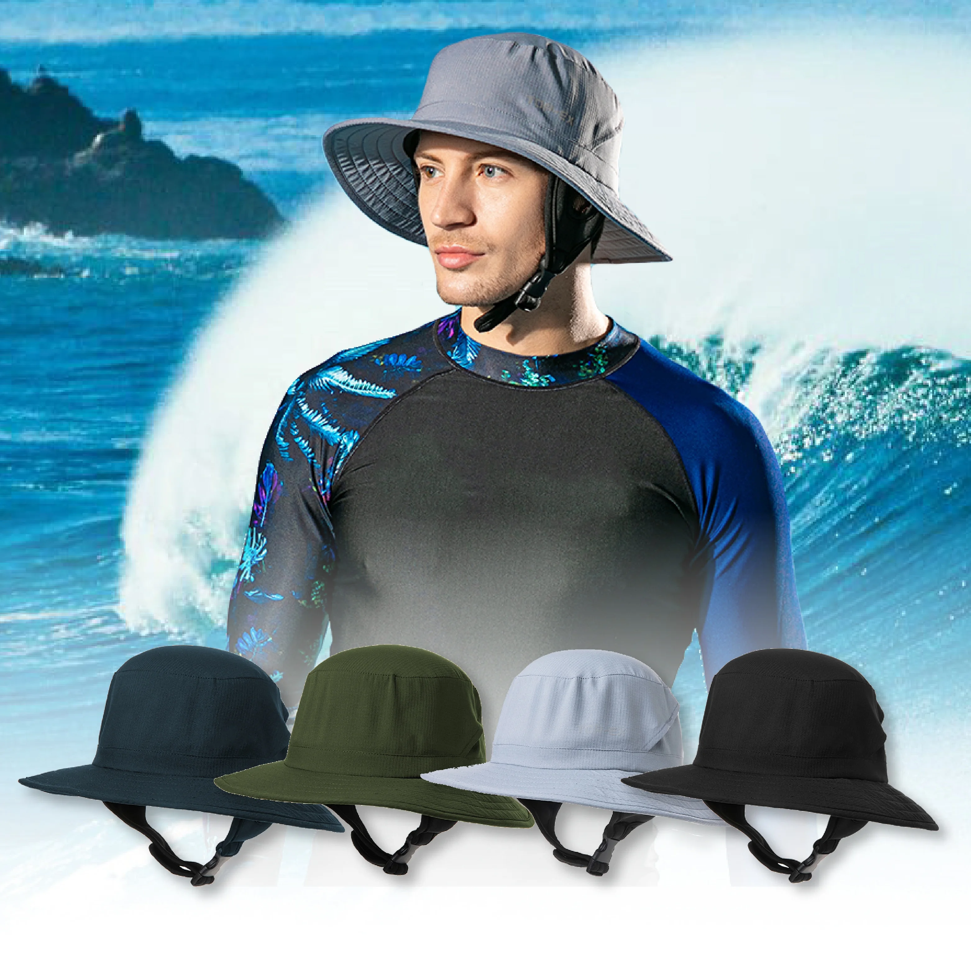 Панама Мужская водонепроницаемая из полиэстера с логотипом на заказ