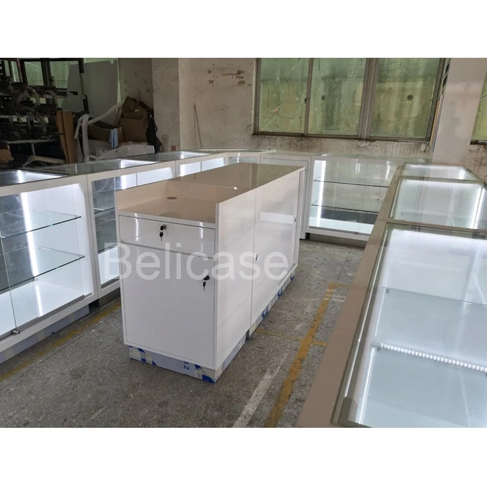 Commercial Shopping Mall Cosmetic Display Kiosk Luxury Design Glass Showcase Cabinet Display Kiosk for Perfume