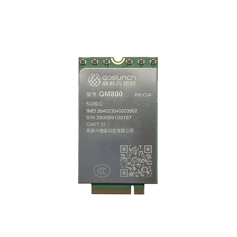 Gosuncn GM800 CIA M.2 5G модуль чип Qualcomm SDX55 поддерживает SA NSA 5G NR/4G/3G 4*4 MIMO LTE cat 22 с 5G USB-адаптером