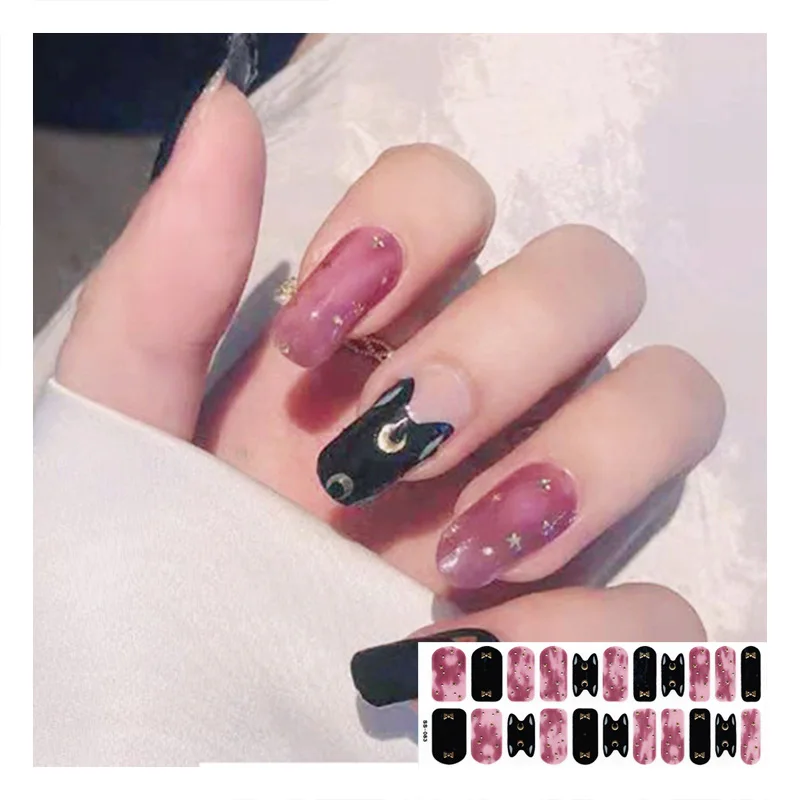Semi Cured Wraps Long Lasting Gel Nail Stickers Sticker Decals Nail Gel Stickers UV Crayon Gel Paint For Nail