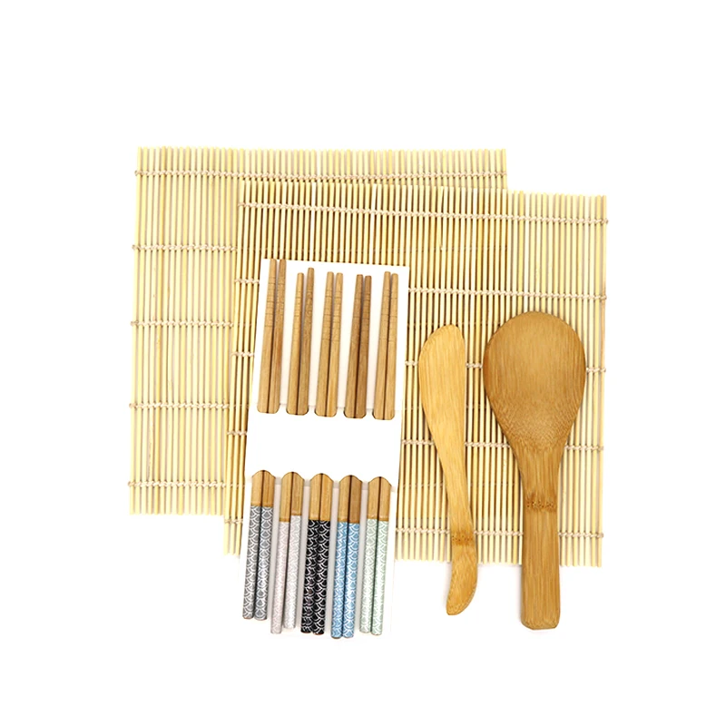 Sushi Making Kit Tool Bamboo Mats Chopsticks Rice Paddle Rice Spreader