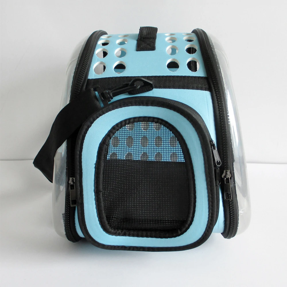 Wholesale large capacity crossbody pet bag Breathable portable pet bag Cat backpack folding transparent cat bag