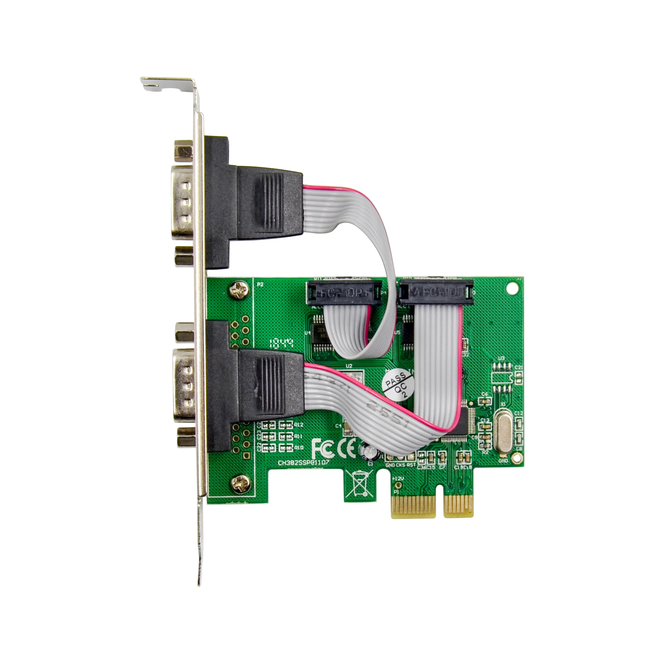 PCIe для DB9 RS232 последовательный преобразователь карты устройство работающее от прикуривателя с 2 портами DB-9 Серийный rs232 порты pcie Карты