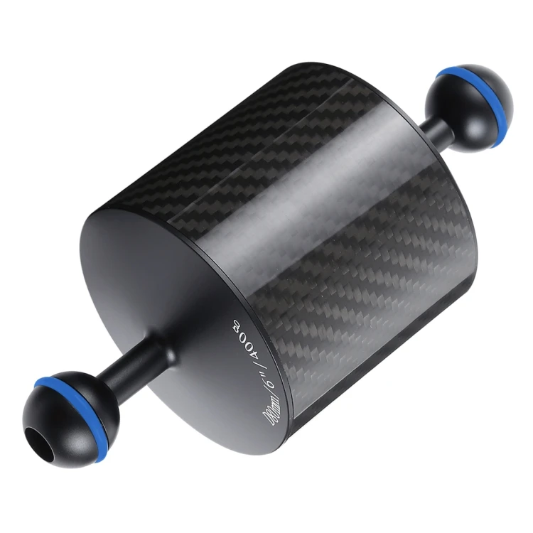 Buoyancy 400g PULUZ 6.1 inch 15.5cm Length 80mm Diameter Dual Balls Carbon Fiber Floating Arm with Ball Diameter: 25mm