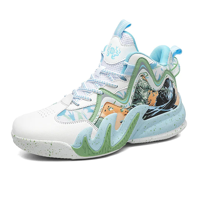 Wholesale hot selling high top actual combat youth sports running basketball shoes  high quality rep lica basketball shoes