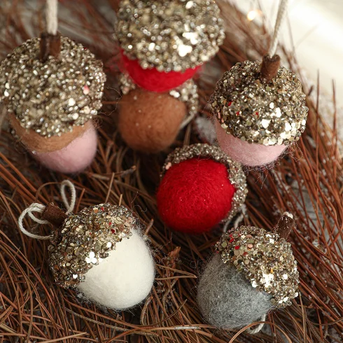 New Christmas Pinecone Felt Christmas Tree Ornament Pendant Christmas Atmosphere Set Decoration Supplies