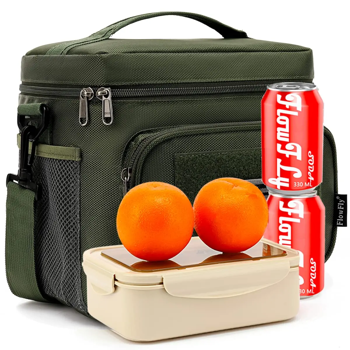 Tactical MOLLE Adult Lunch Cooler Tote Oxford Insulated Water Bottle Pouch Picnic Leakproof 5-10 Days Food Packing Travel Beach