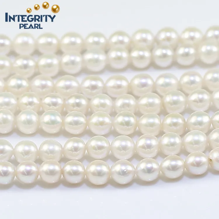 Cultured pearl high 6-6.5mm AA near round Chinese akoya high quality freshwater pearl string