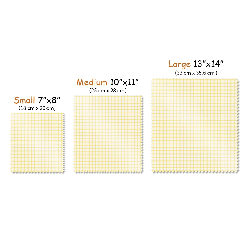 Sandwich Lunch Pack  hot Selling Biodegradable Natural Organic Cotton Fabric Beeswax reusable Food Wraps